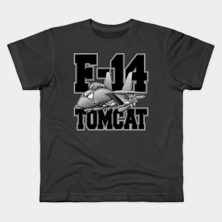 F-14 Tomcat Military Fighter Jet Aircraft Cartoon Illustration Kids T-Shirt
